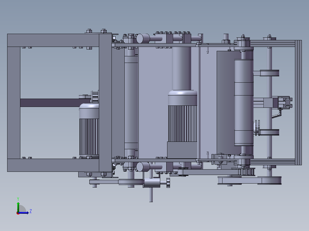 窄幅卫星式柔性版印刷机印刷装置设计(sw+cad+说明书)左视图