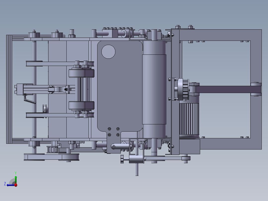 窄幅卫星式柔性版印刷机印刷装置设计(sw+cad+说明书)右视图
