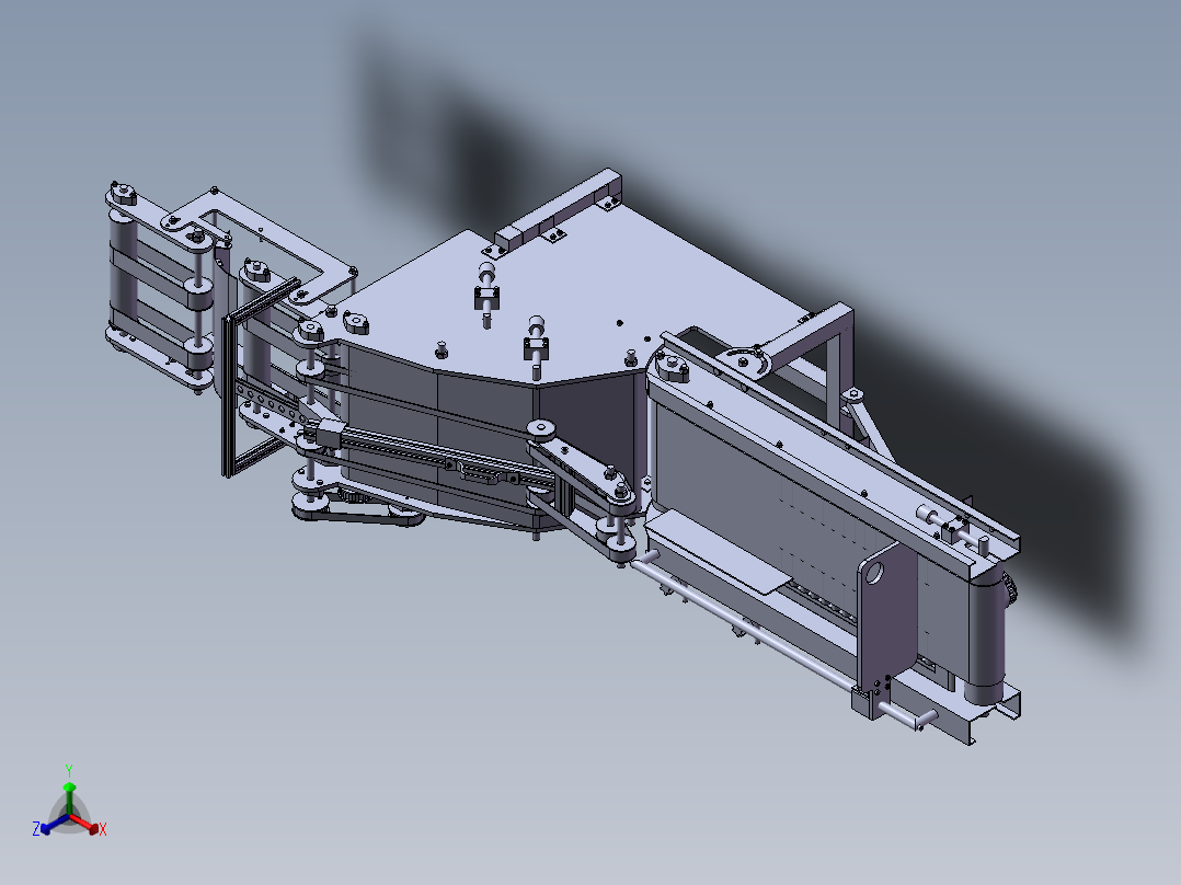 窄幅卫星式柔性版印刷机印刷装置设计(sw+cad+说明书)正等轴测图