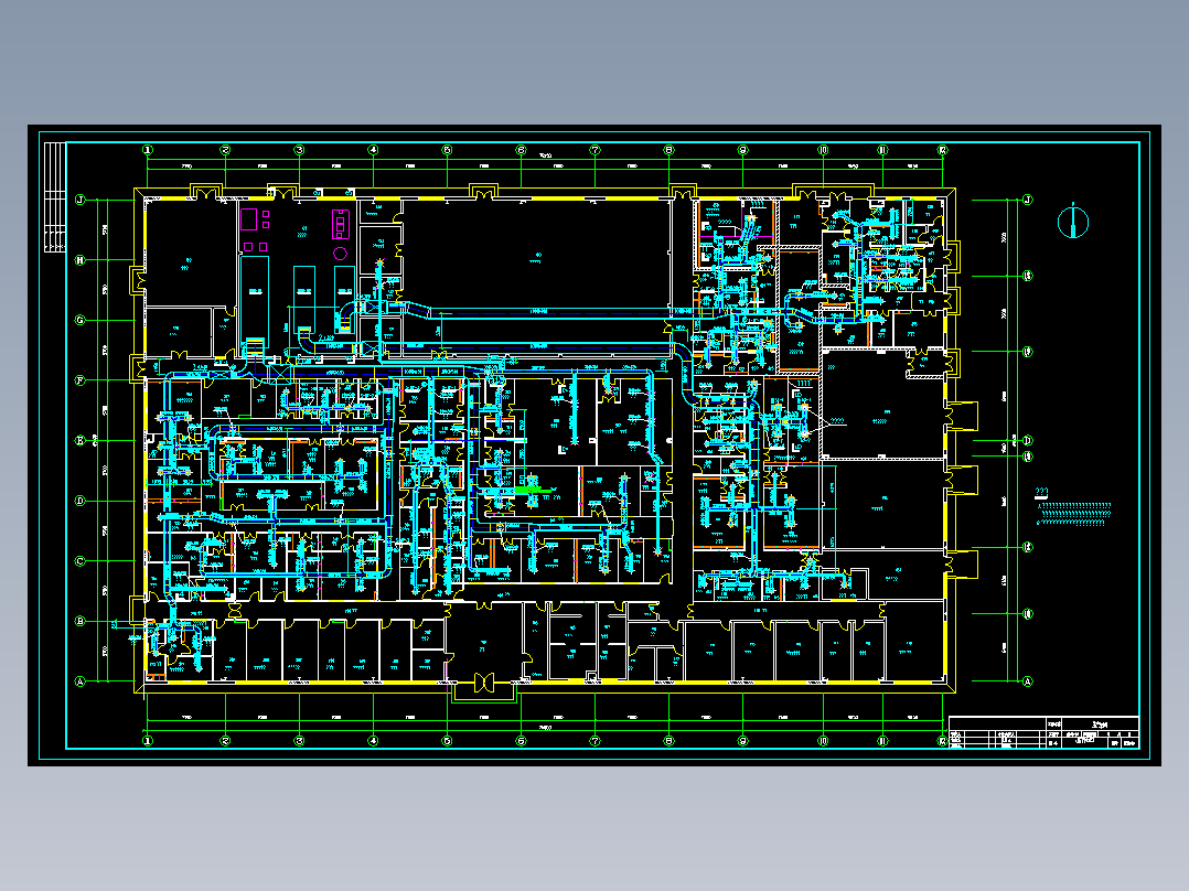 重庆某制药厂无菌原料药车间洁净空调设计cad图纸