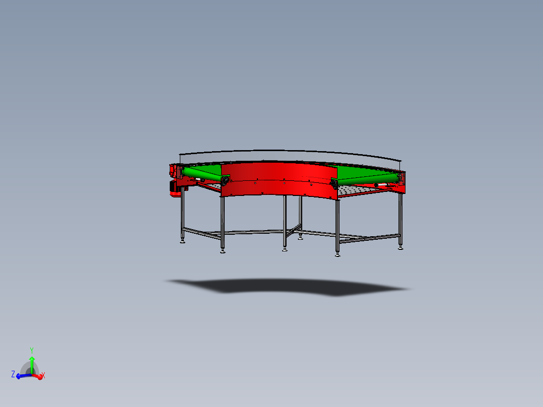90度转弯皮带输送机 链条式转弯输送机 3D图 机械设计3D模型文件