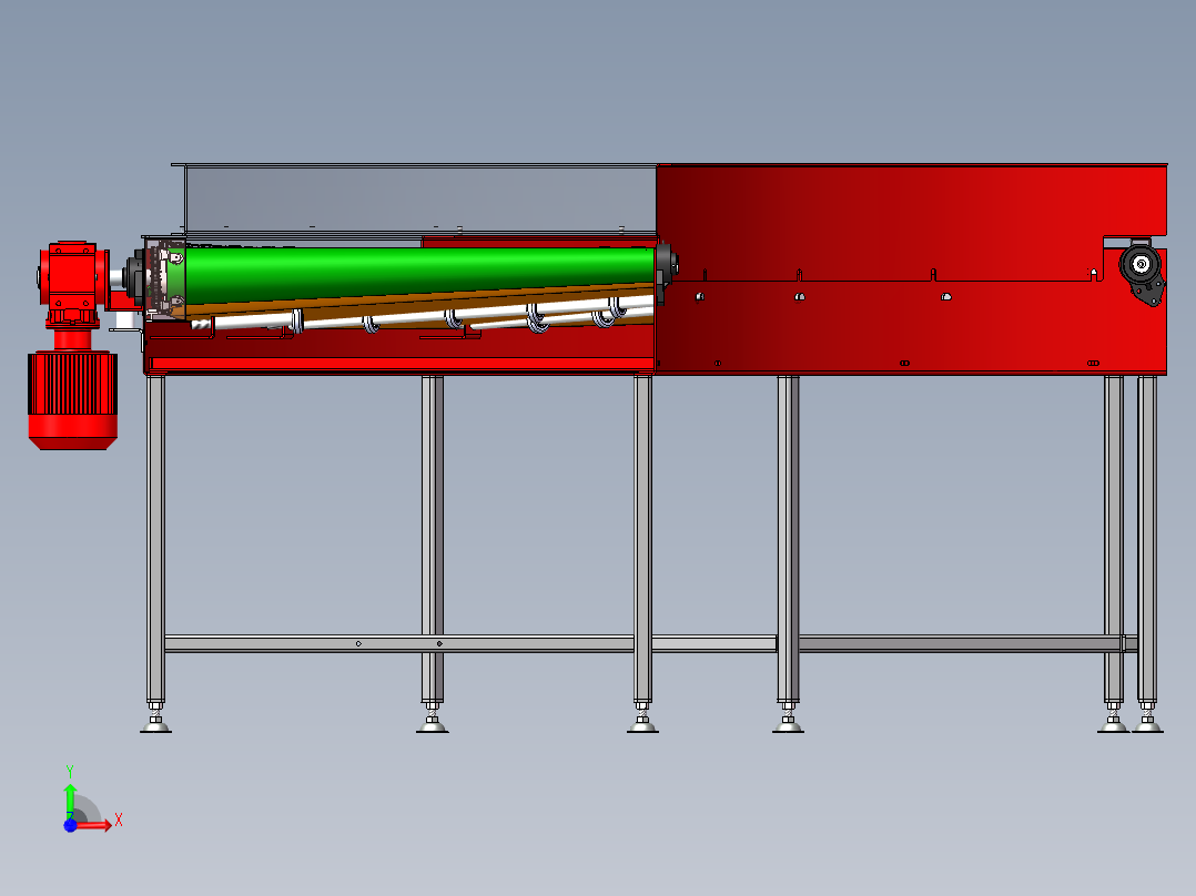 90度转弯皮带输送机 链条式转弯输送机 3D图 机械设计3D模型文件前视图