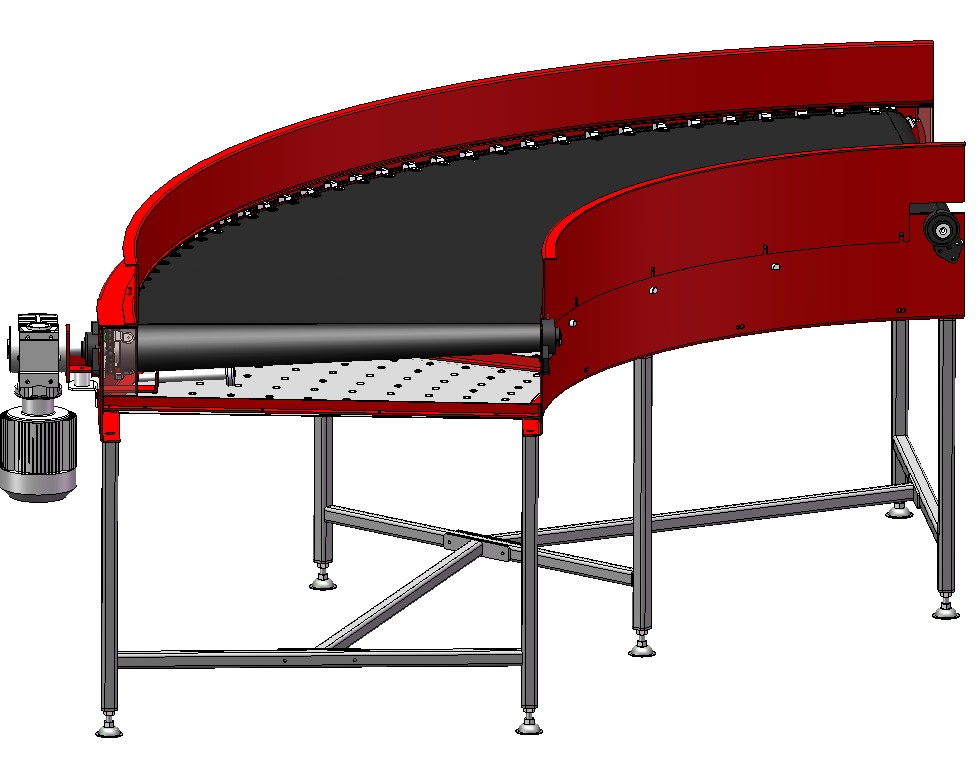 90度转弯皮带输送机 链条式转弯输送机 3D图 机械设计3D模型文件