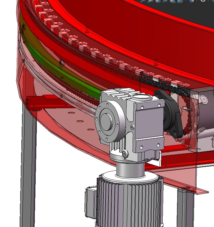 90度转弯皮带输送机 链条式转弯输送机 3D图 机械设计3D模型文件