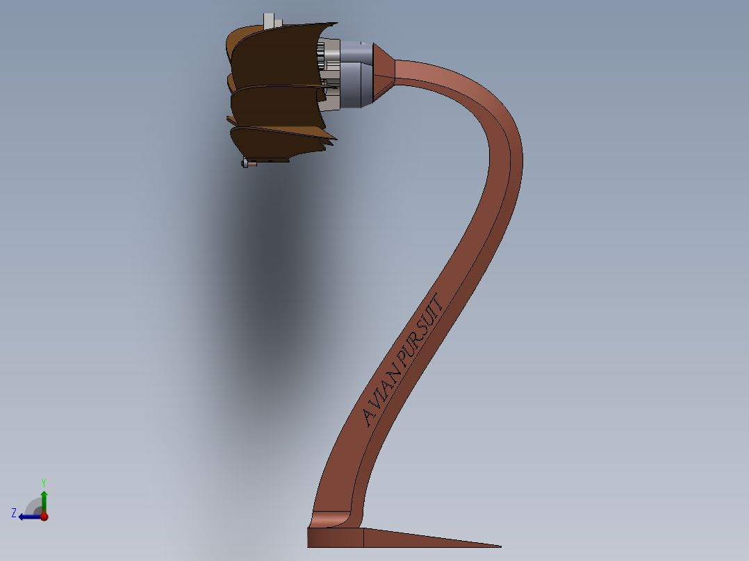 Avian Pursuit R2扑翼机构3D数模图纸 Solidworks设计右视图