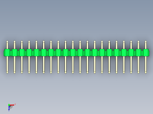 彩色公头100mil（2.54mm）系列-DS1021_green_1x20p_100mil_Type1_rev1.0俯视缩略图