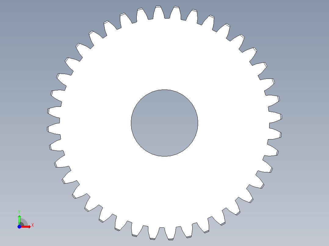 正齿轮-m0.5 20PA 40t Spur Gear前视图