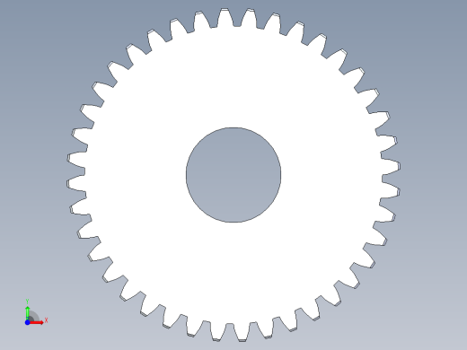 正齿轮-m0.5 20PA 40t Spur Gear前视缩略图
