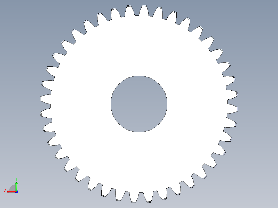 正齿轮-m0.5 20PA 40t Spur Gear后视图