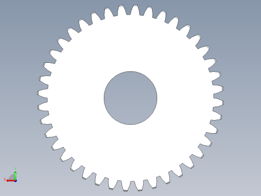 正齿轮-m0.5 20PA 40t Spur Gear后视缩略图