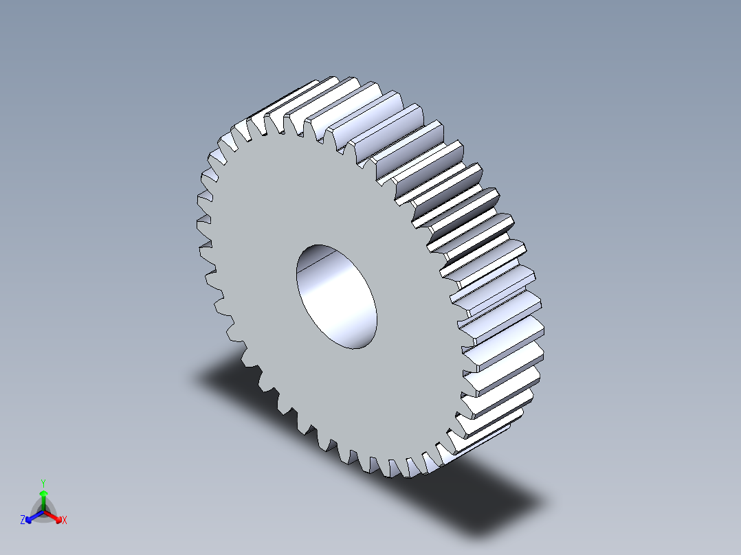 正齿轮-m0.5 20PA 40t Spur Gear正等轴测图