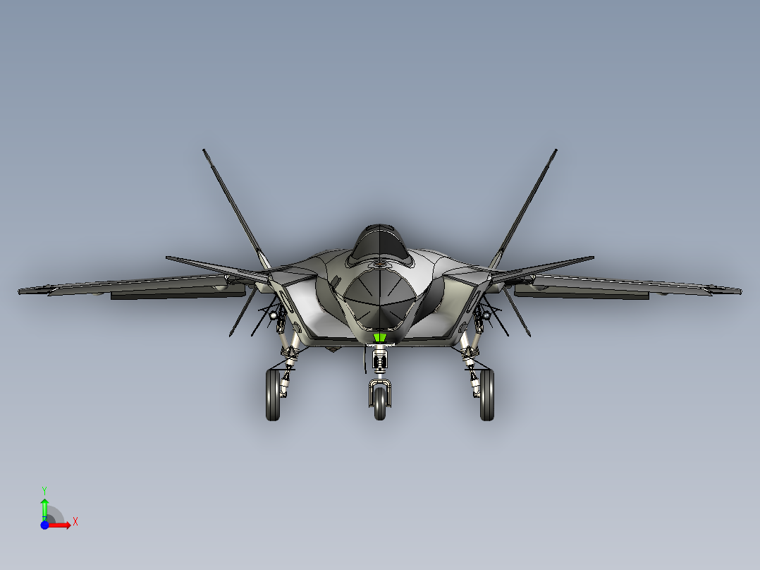 歼-20 战斗模型前视图