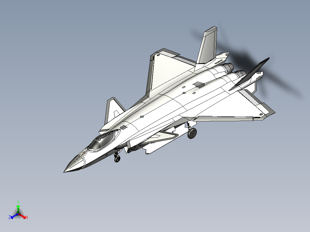歼-20 战斗模型正等轴测图