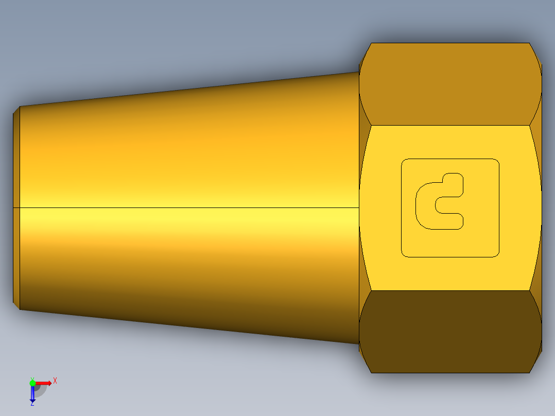 扩口式工业通用硬管接头Long Nut 41FL-3俯视图
