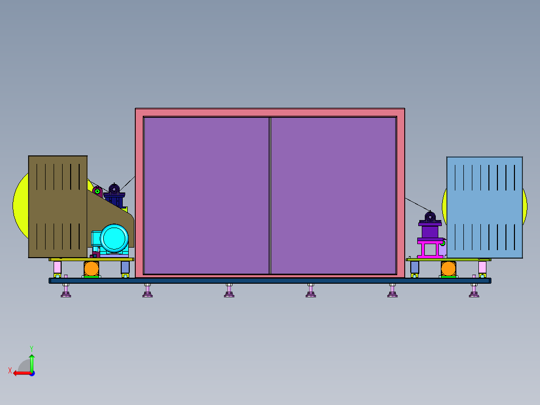 自动卷对卷收放料机后视图