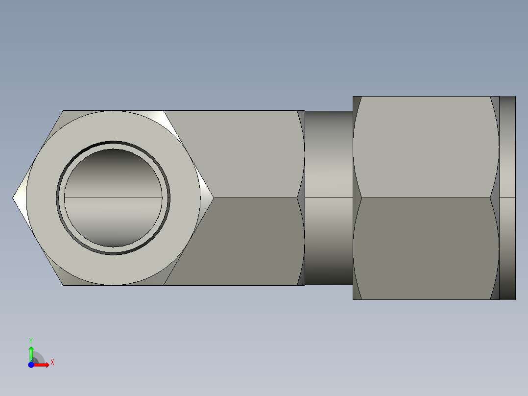 卡套式工业通用硬管接头8-4_dbu-s前视图