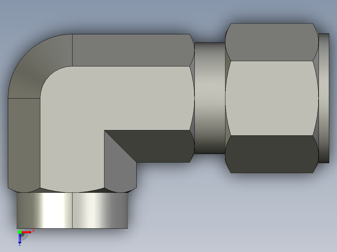 卡套式工业通用硬管接头8-4_dbu-s俯视图