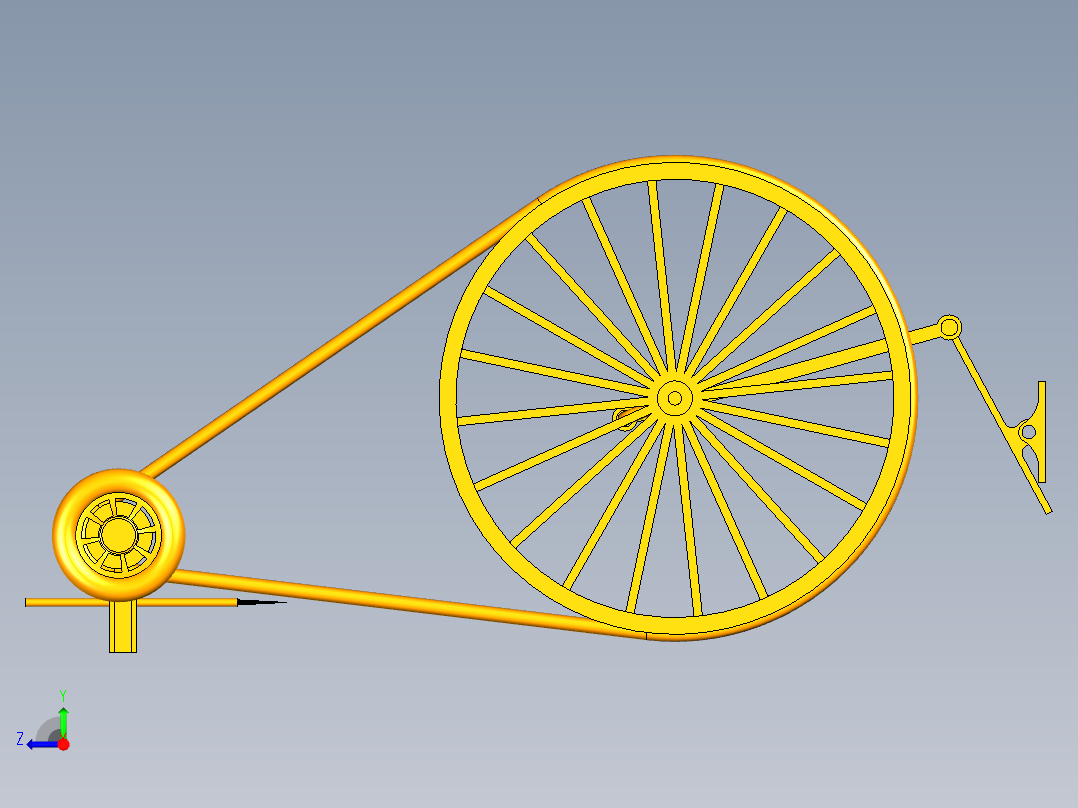 UG缝纫机模型右视图