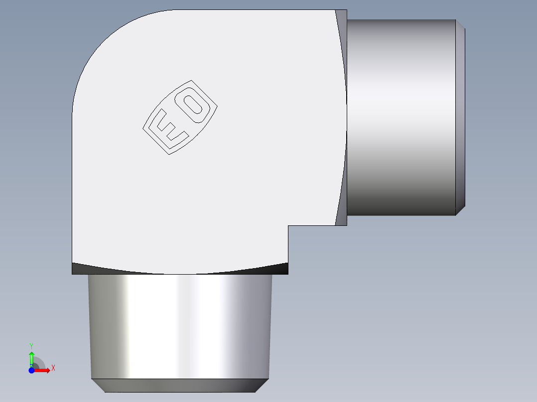 卡套式工业通用硬管接头EO_Male_stud_elbow_WE12SMCFX前视图