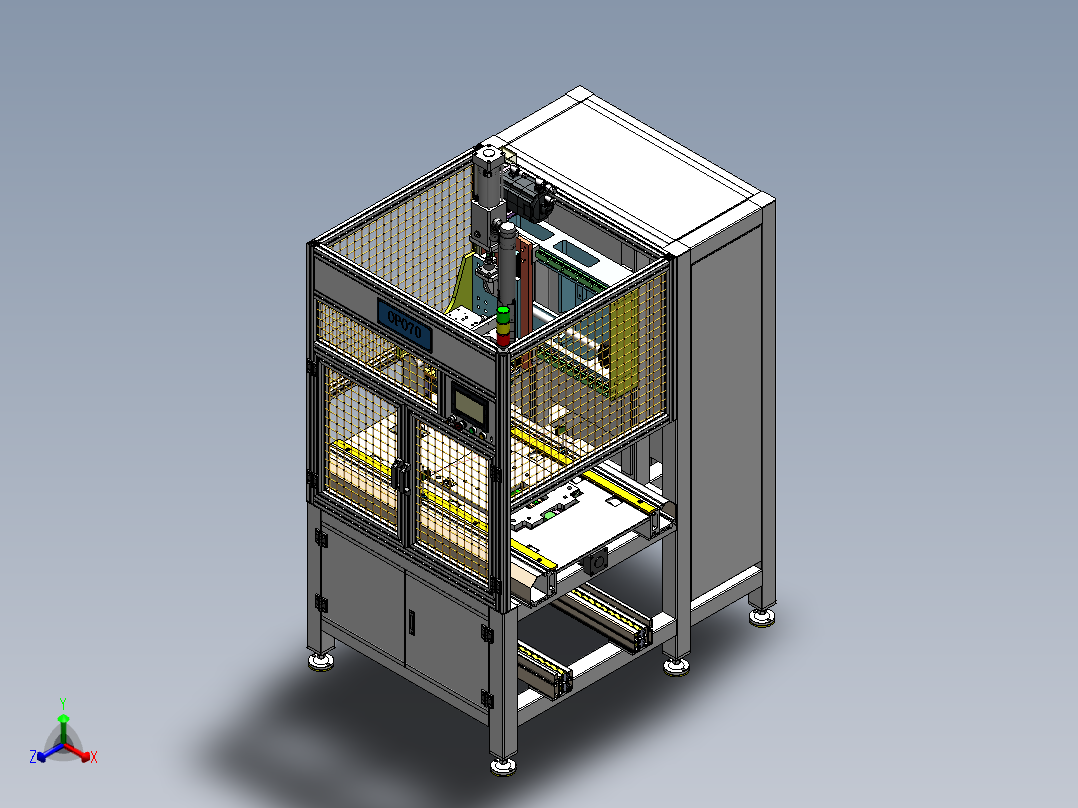 XYZ单轴拧紧机正等轴测图