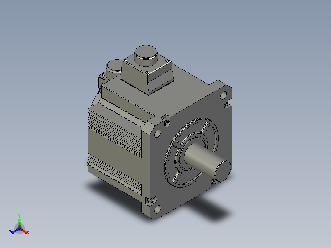 4000W MDME伺服马达正等轴测图