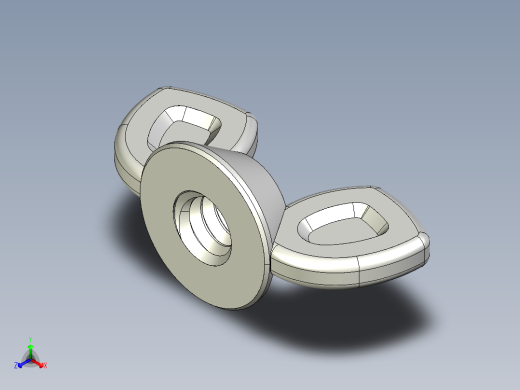 WING NUT 10-24 Thread size 27-64in Base Diameter.IGS正等轴测缩略图