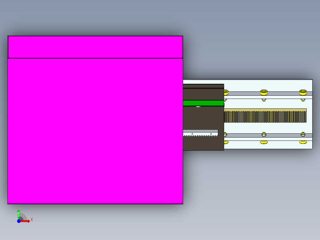 伸缩取料货叉前视图