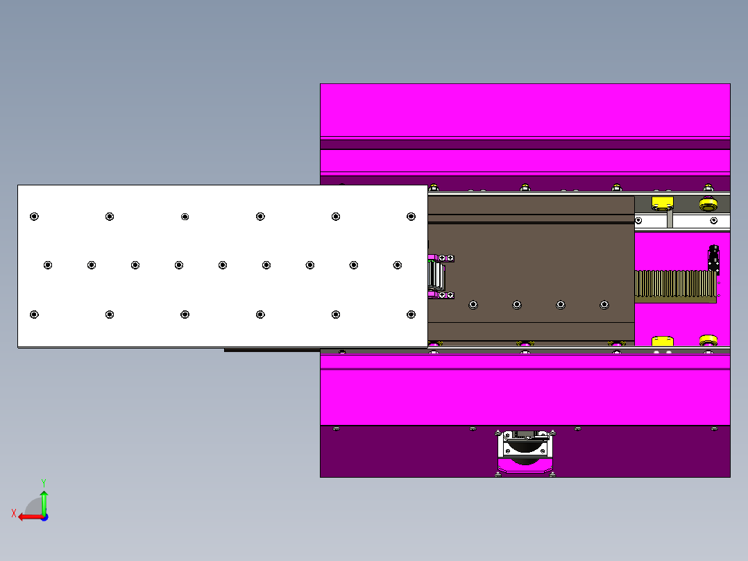 伸缩取料货叉后视图
