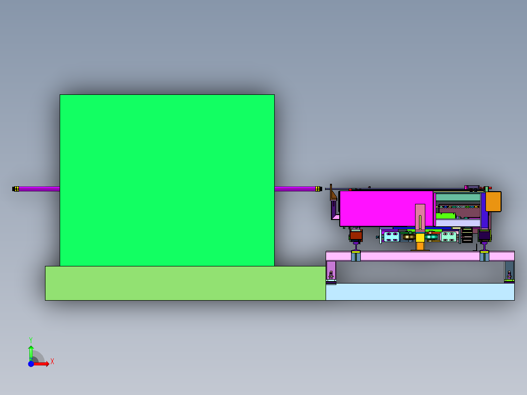 卧式转炉用的全自动捅风眼机前视图