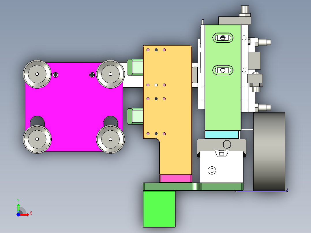 开箱机构前视图