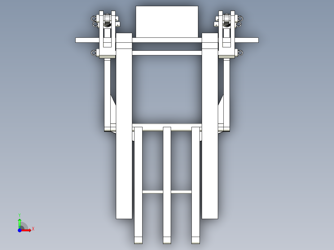 叉车抓夹组件前视图