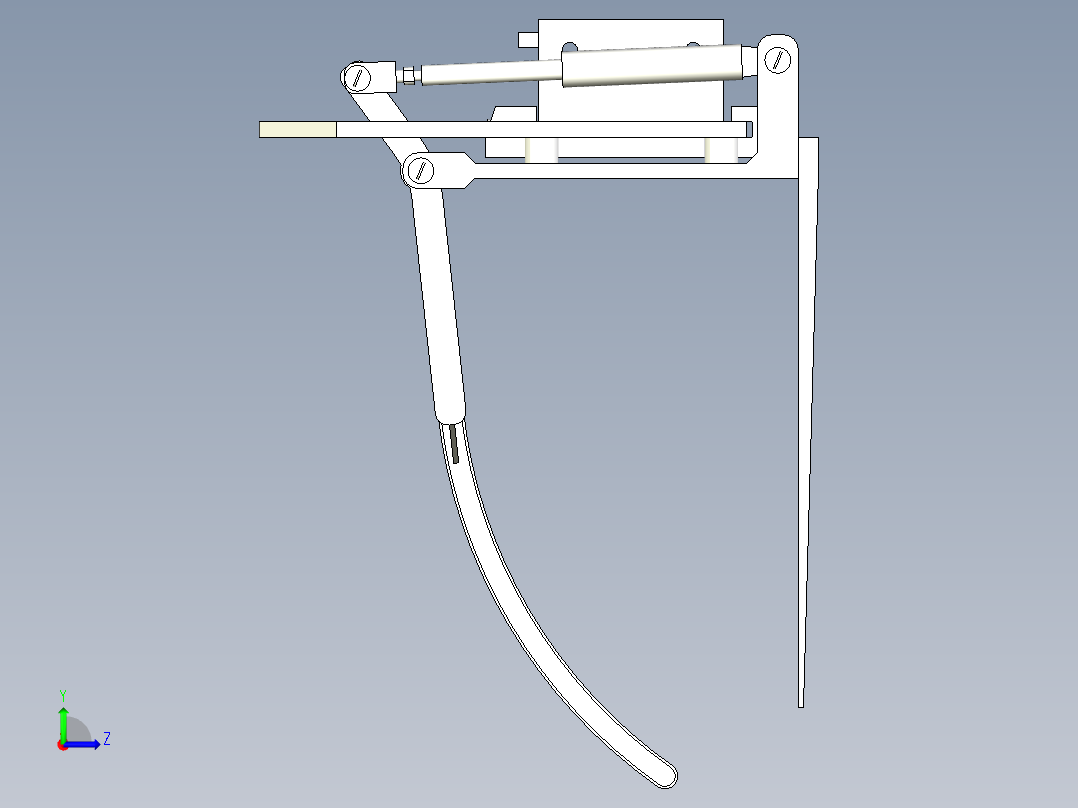 叉车抓夹组件左视图