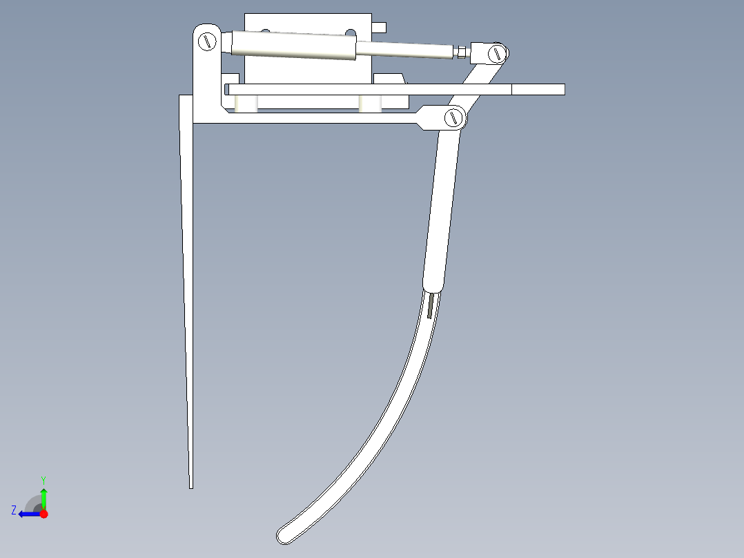 叉车抓夹组件右视图
