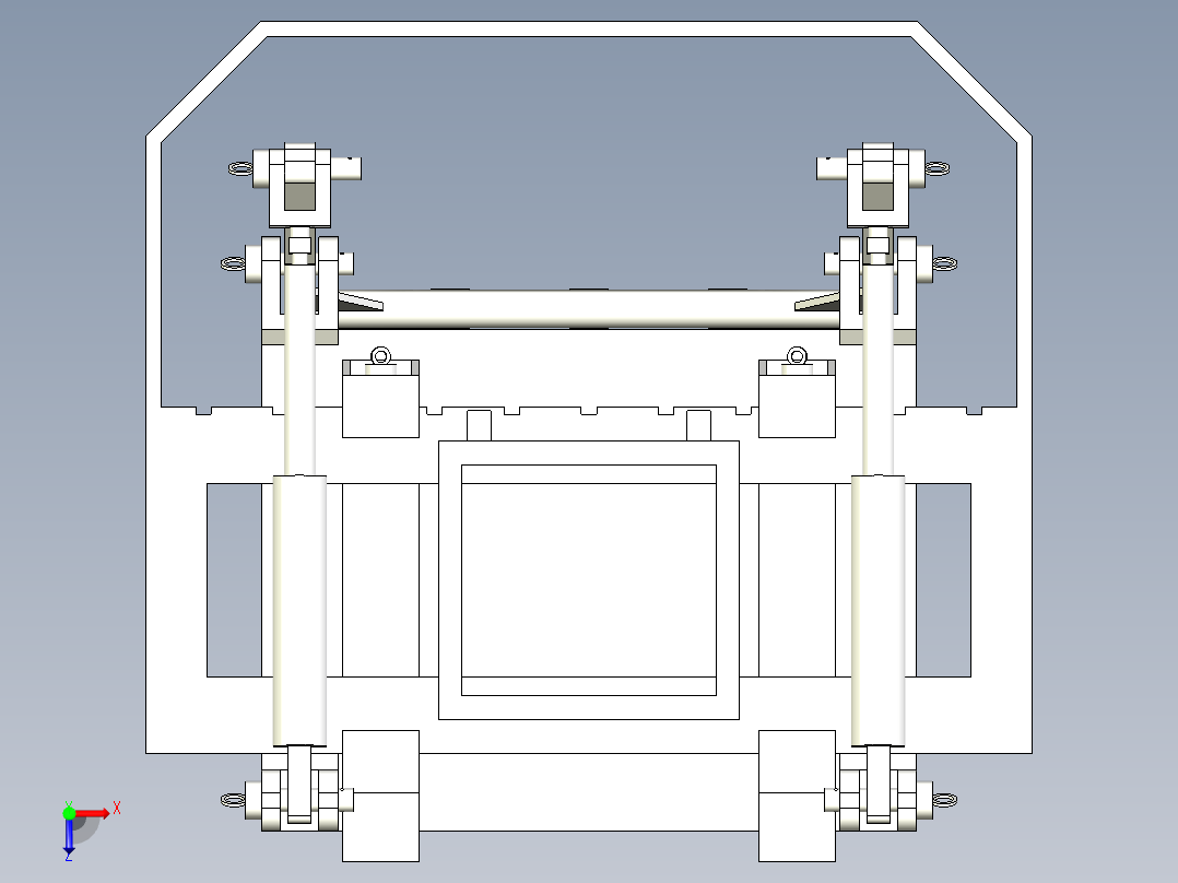 叉车抓夹组件俯视图