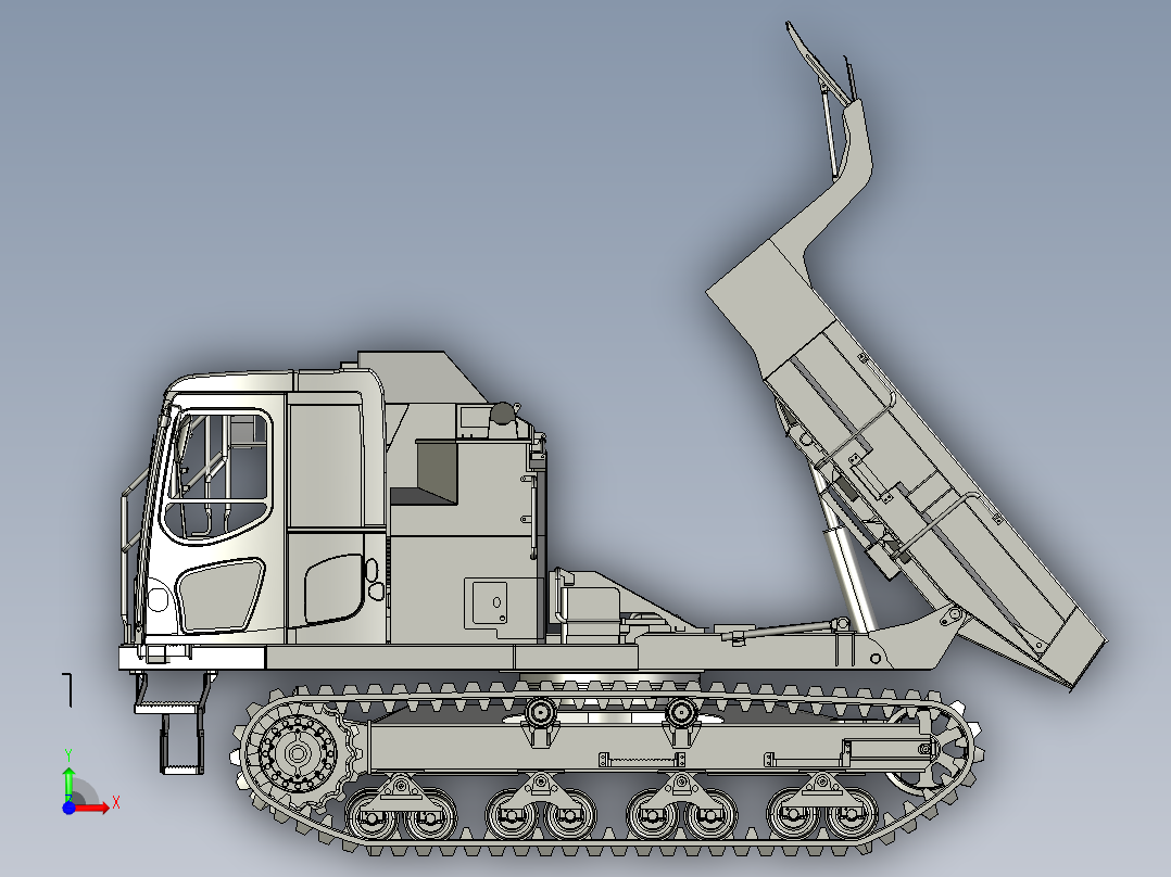 CD110R新型履带自卸运输车前视图