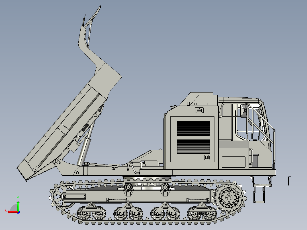 CD110R新型履带自卸运输车后视图