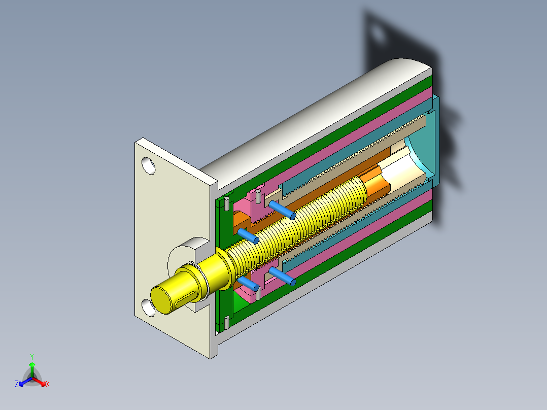 三级伸缩杆机构设计MF