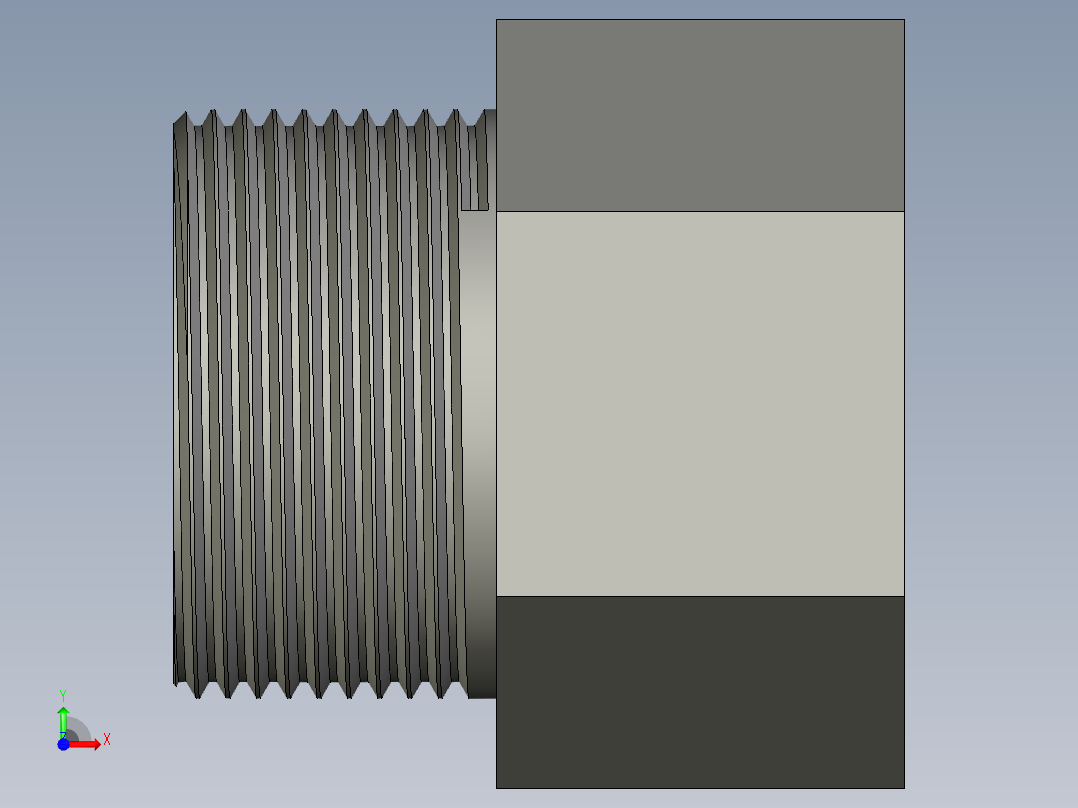 螺纹管转接头-内外丝等径 DN32前视图