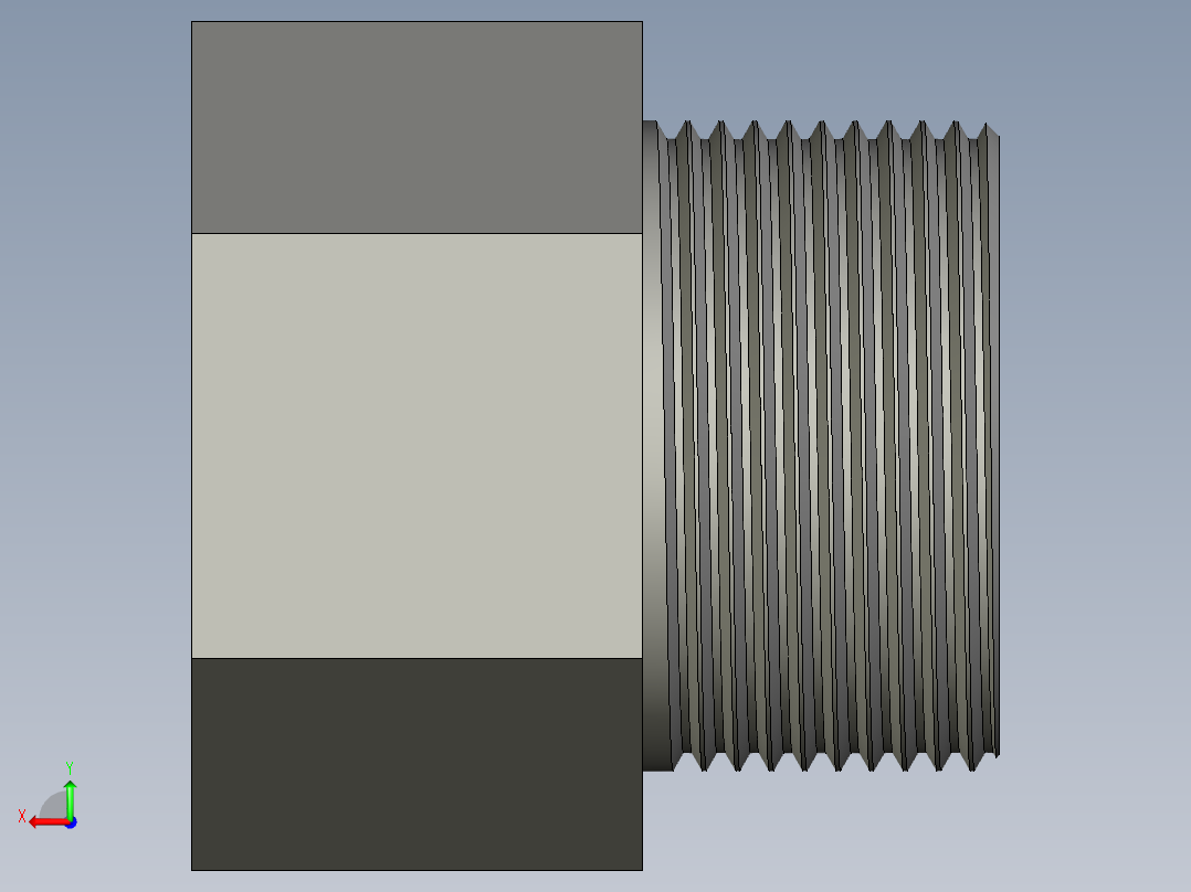 螺纹管转接头-内外丝等径 DN32后视图