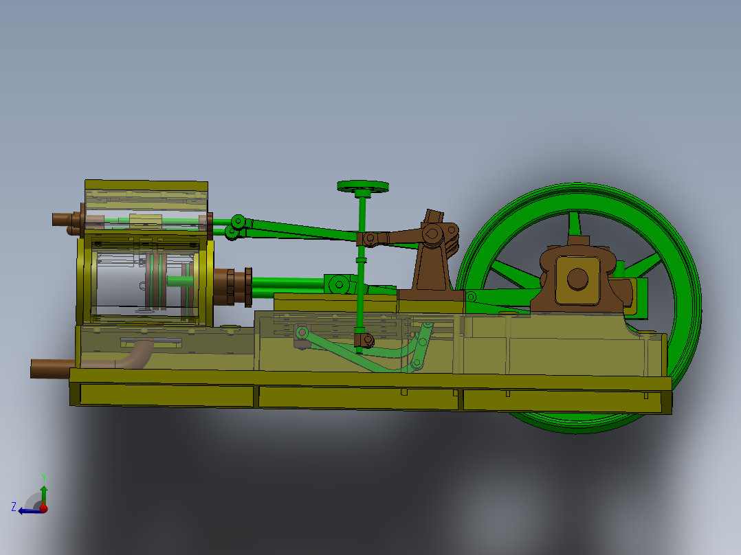 蒸汽机horizontal-steam-engine-9831-模型格式为 sw主视图