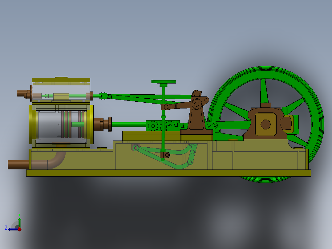 蒸汽机horizontal-steam-engine-9831-模型格式为 sw右视图