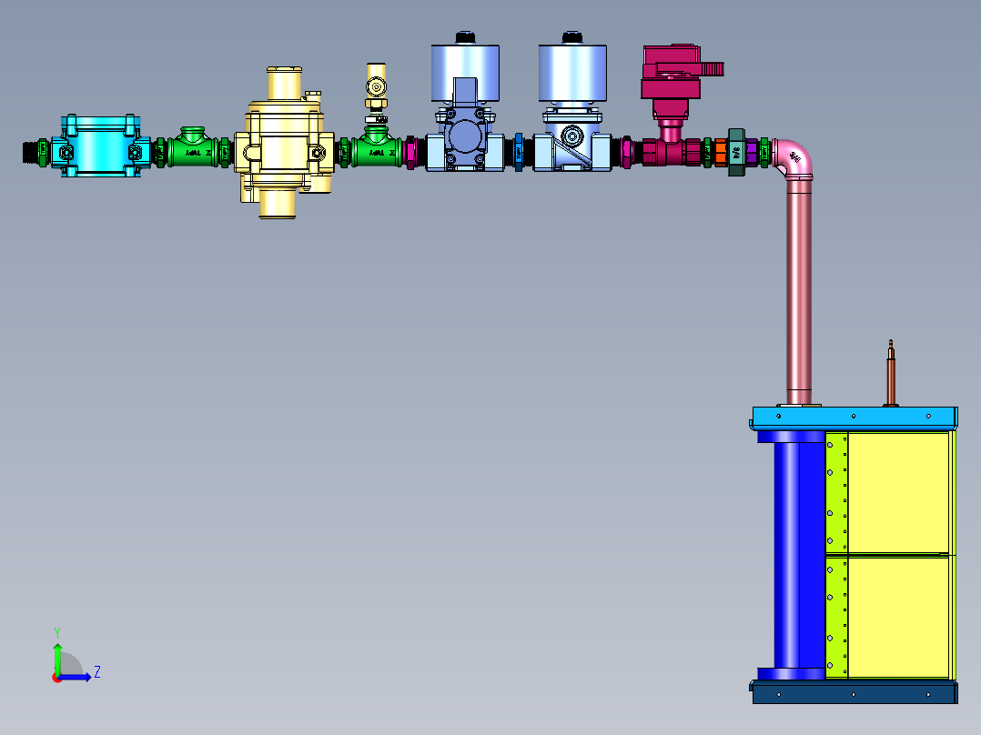 输送燃气的管道系统左视图