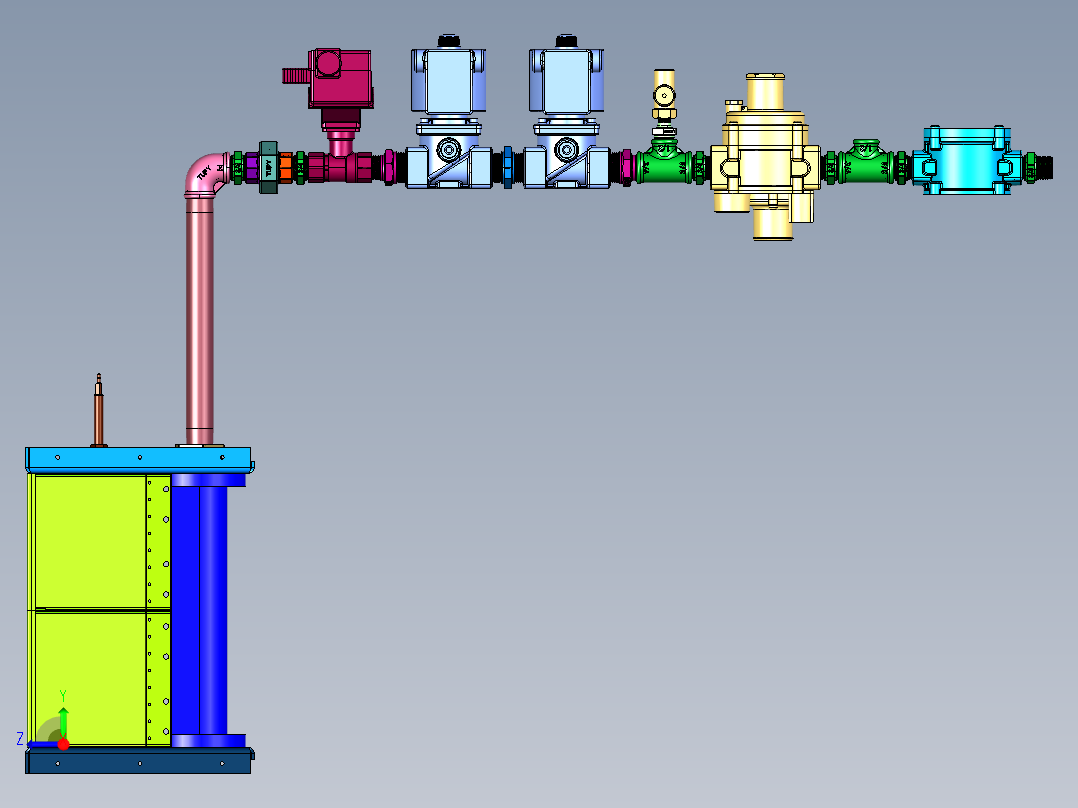 输送燃气的管道系统右视图