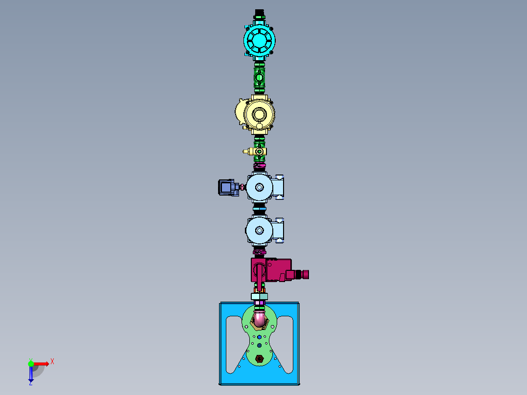 输送燃气的管道系统俯视图