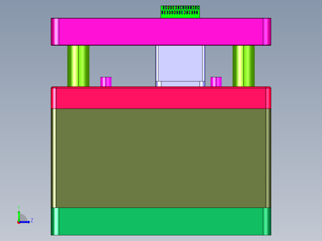 软线路板冲压折弯组件左视图
