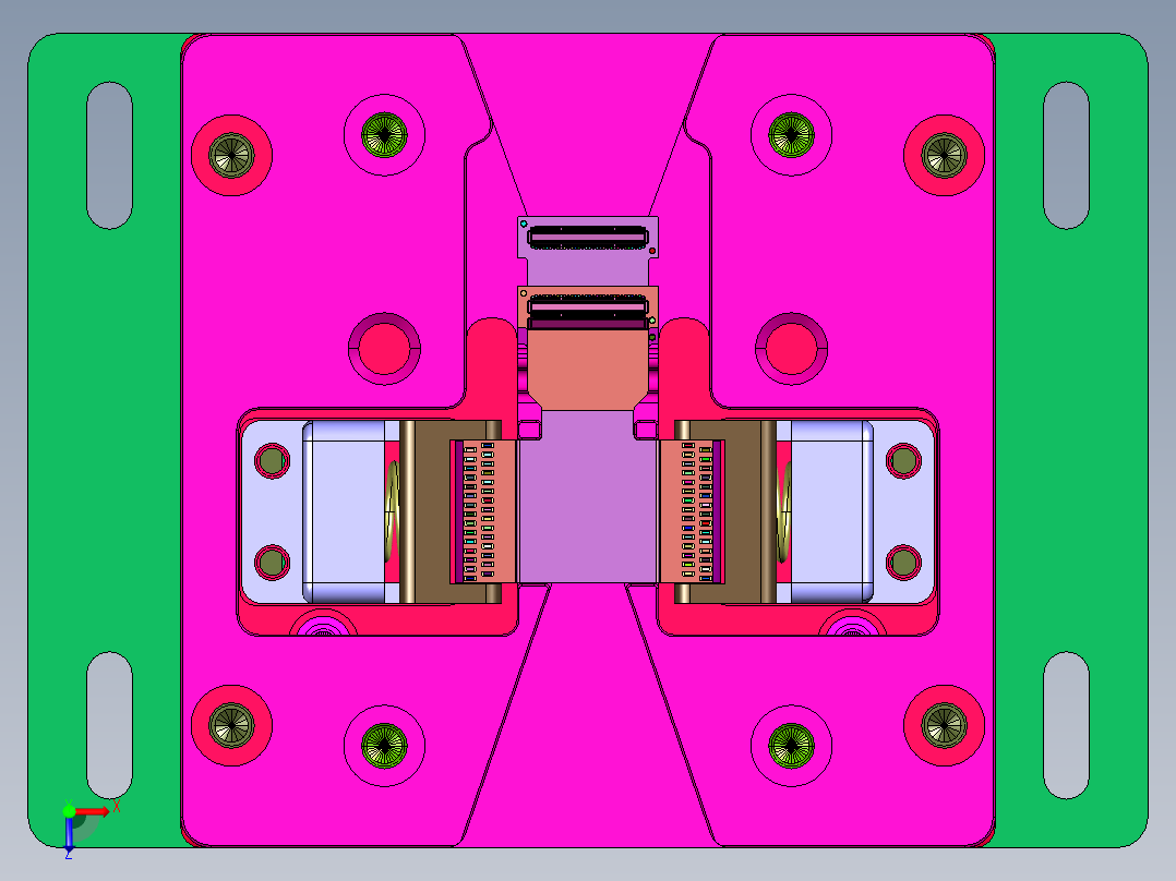 软线路板冲压折弯组件俯视图