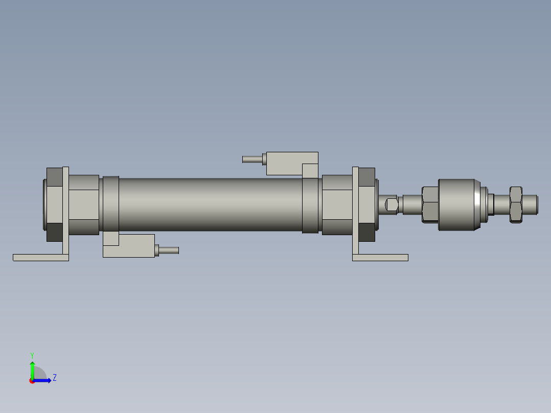 机械夹爪横移气缸1左视图
