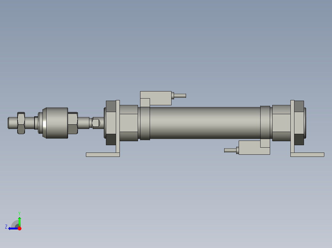 机械夹爪横移气缸1右视图