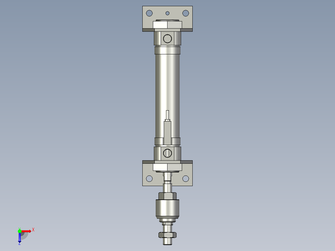 机械夹爪横移气缸1俯视图