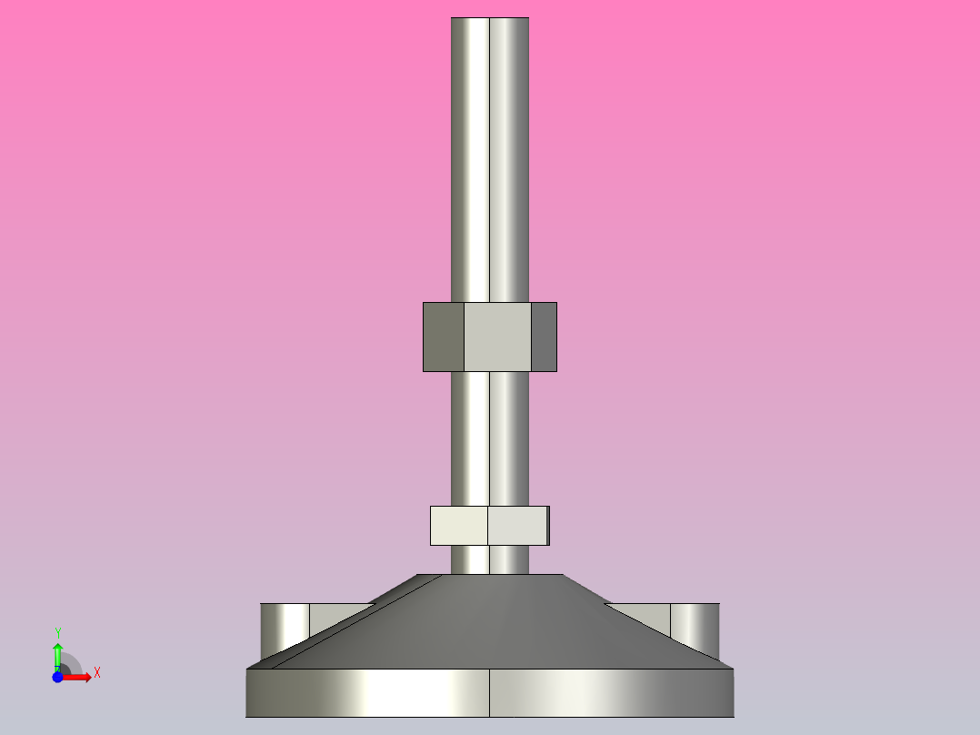 DG100-M16-L100-C1 DG100万向关节调整脚蹄前视图